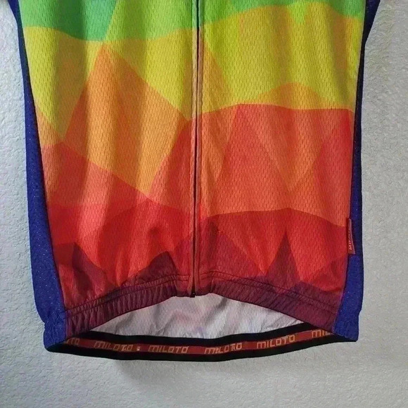 Miloto Cycling Jersey Men's Size Med Multicolor Back Pockets - Picture 8 of 11
